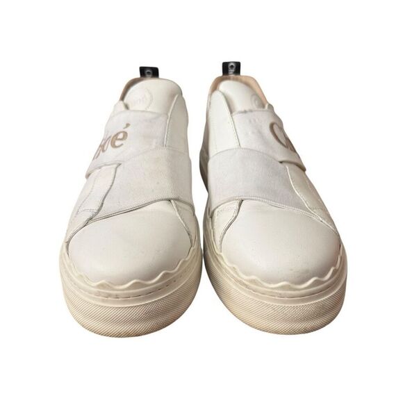 Chloe Lauren Logo Slip On Strap Sneakers Size 39 US 8 - Picture 3 of 10